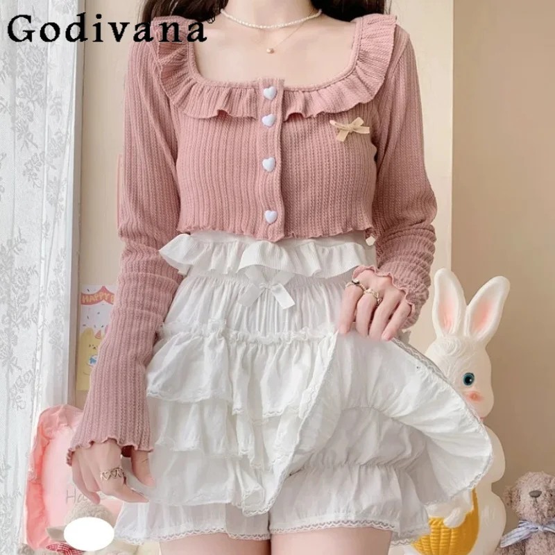 Pumpkin Pants Lolita Four Seasons Jk Loose Versatile Lantern Shorts Fashion Versatile Age Reduction Sweet Bow Lace Cake Shortses