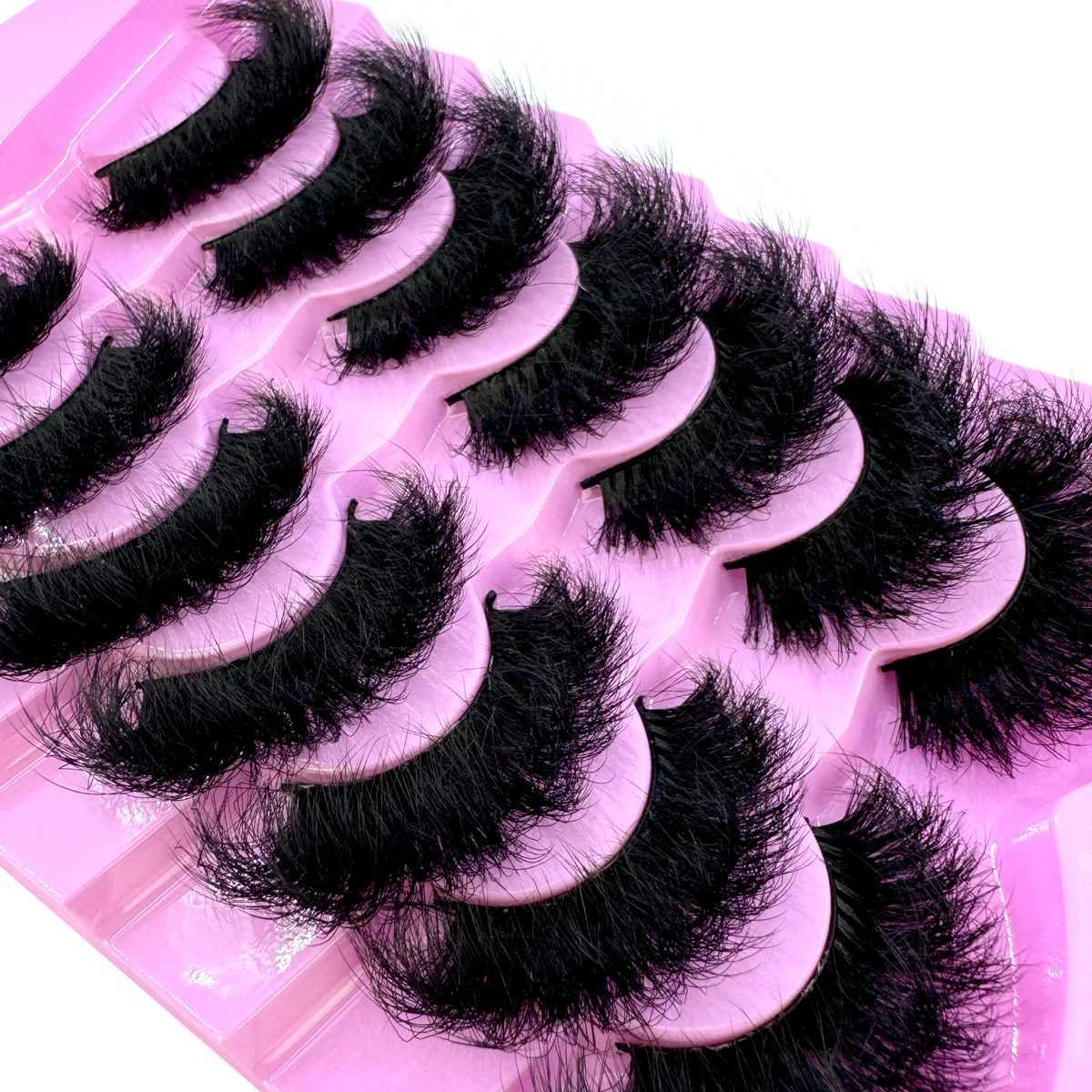 7ペア 3D フェイクミンクつけまつげ ナチュラル メッシーまつげ クロス ドラマチック ロング ウィスピー ふわふわまつげエクステ ビッグアイメイク