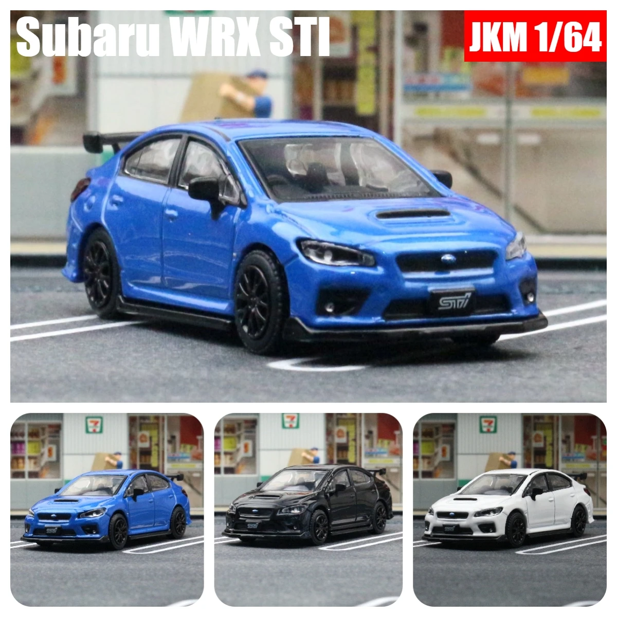 1:64 Subaru STI WRX Miniature Model Diecast Metal Zinc Alloy Toy Car 1/64 JKM Super Racing Vehicle Free Wheels Collection Gift