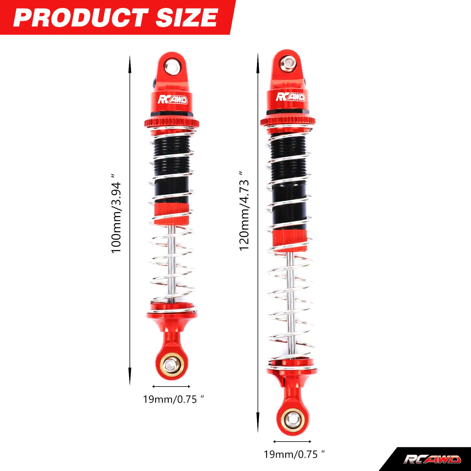 Aluminum Front and Rear Shock Absorber for 1/10 Losi Baja Rey 4WD / Hammer Rey U4  Rock Racer Upgrdes part