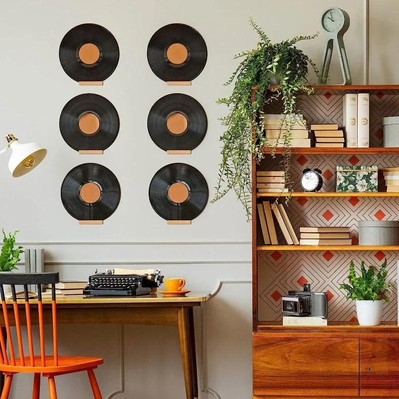 Wooden Wall Mount Vinyl Record Rack Wall Display Storage Holder for Music Albums CD Discs Home Decor Shelf Storage Rack