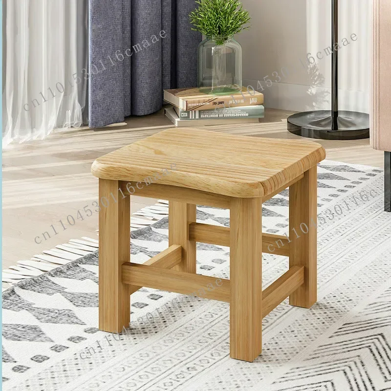 New Low Stool Home Solid Wood Small Square Stool Creative Sofa Small Chair Shoe Changing Mx10111037