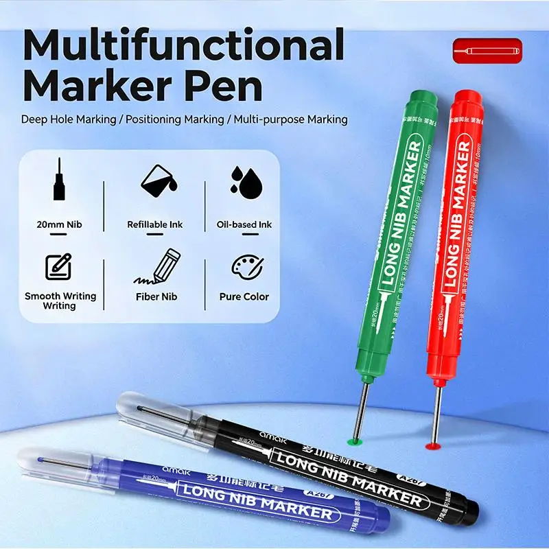 

[W] 1PC Long Needle Marker Pen Deep Hole Metal Bathroom Woodworking Tile Screw Deep Hole 20mm/45mm Dash Pen Marker Pen