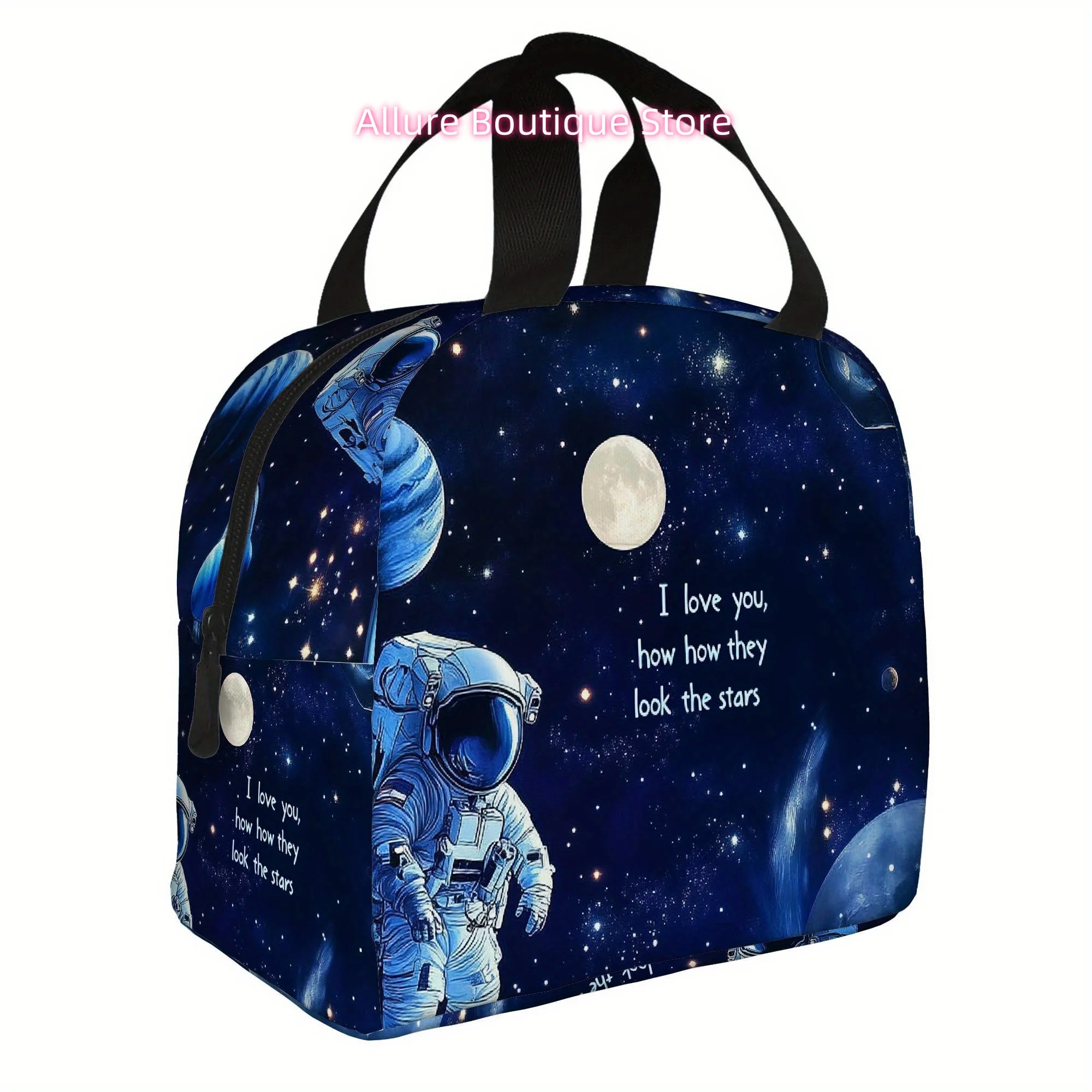 

1pc a Thermal Bag Designed for Space Exploration Themes, Featuring Astronauts, Planets, And Stars. This Insulated Bag Is Not Int