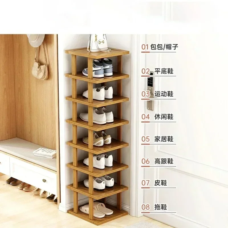 Bamboo Simple Shoe Rack Multi-layer Shoe Rack Household Doorstep Storage Rack Small Household Shoe Storage Tool Corner Organizer