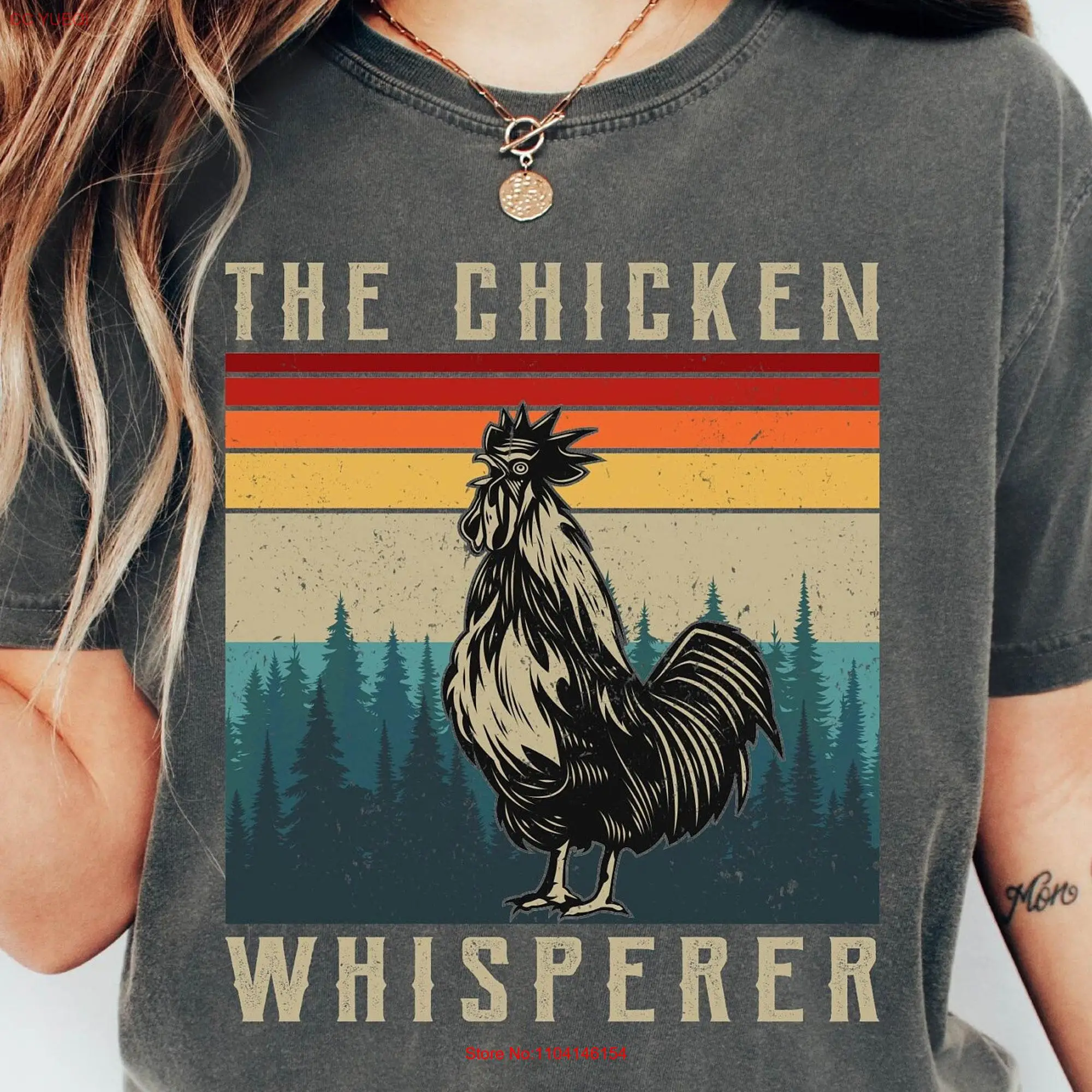 Camiseta de manga larga o corta con estampado de pollo, camisa divertida de manga larga o corta, estilo Retro Vintage, para amantes, mamá, granja vegana