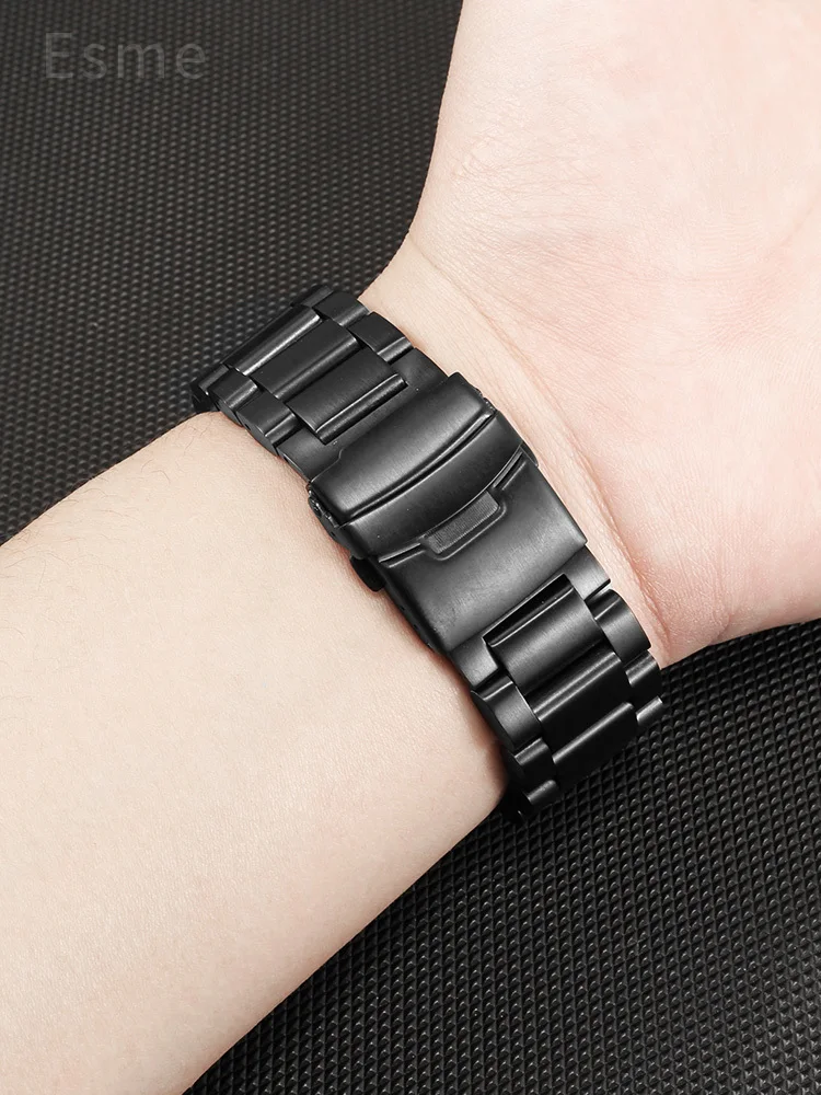 Cinturini in acciaio inossidabile solido Anti-allergia per Panerai Diesel Fold Buckle Seiko Citizen Casio Watch Strap 22 24 26mm