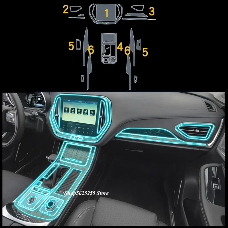 

Car Sticker for Chery Jetour X70 2021 2020 2019 TPU Interior Protective Film Gear Shift Frame Panel Membrane Modification