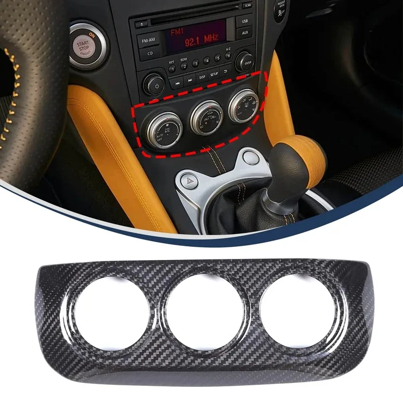 

For 23-26 Nissan 400Z Real Carbon Fiber Car Central Controls Air Vent Switch Panel Cover Trim Sticker Interior Car Accessories