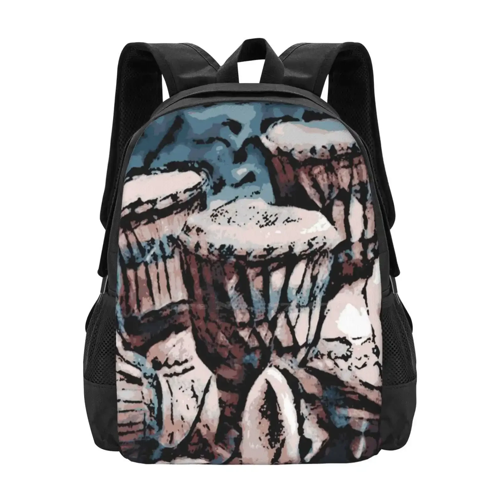 

Djembes Drums. Feel The African Beat! Hot Sale Schoolbag Backpack Fashion Bags Djembe Drums Blue And Beige Motif Congas African