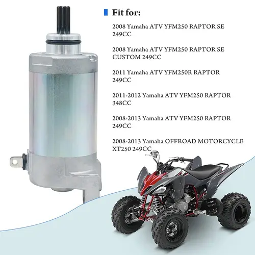 Arrancador para Yamaha Raptor 250 YFM250 249CC 2008-2013 12V 9 dientes OEM 3C5-81890-00 3C5-81890-00-00