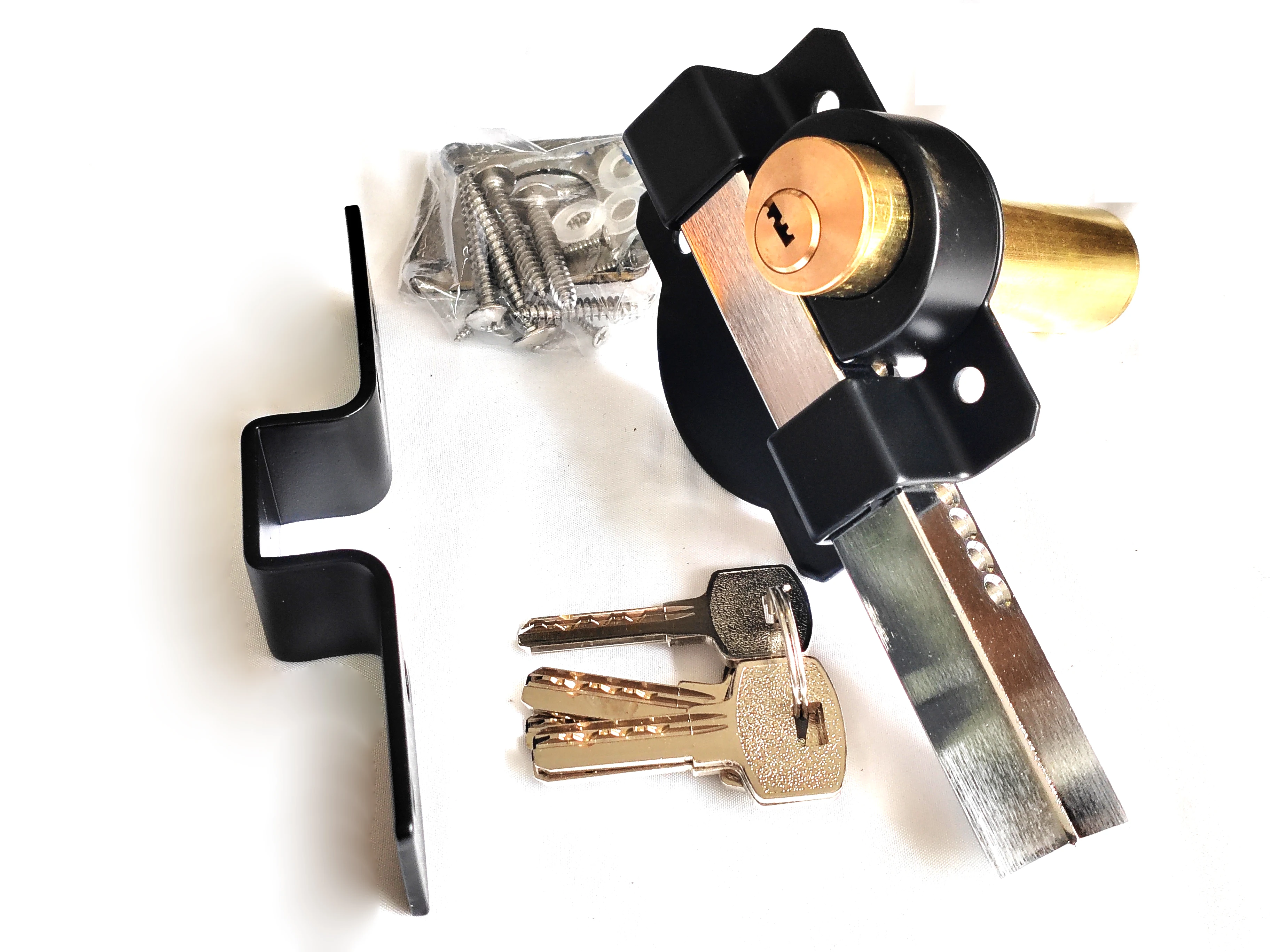 

Metal Long Mechnical 70mm Crossbar latch Gate Lock 50mm Double Locking Iron Steel Gate Lock for Garden Yard Wooden Gates 5 Keys