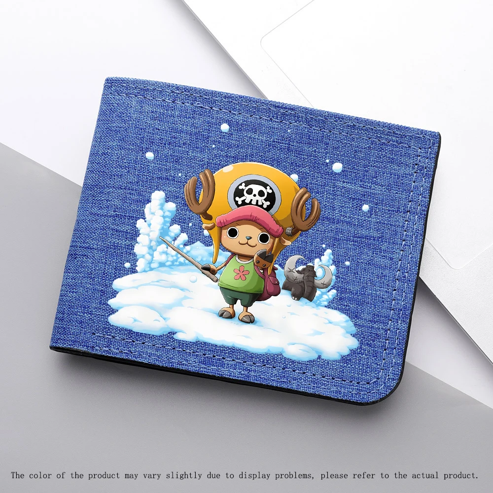 Portfel z motywem anime One Piece, figurka Tony Tony Chopper, krótki portfel, składany, duża pojemność, męski etui na karty