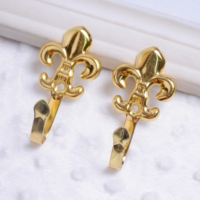 2Pcs Zinc Alloy Vintage Organizer Holder Wall Living Room Home Decoration Plum Blossom Shaped Towel Curtain Hook Flower Hook