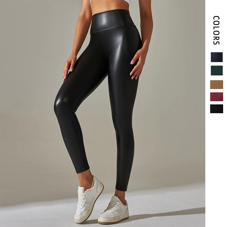 Women Sexy Skinny PU Leather Pants High Waist High Quality Elastic Leggings Trousers Slim Pencil Pants Sexy Stretch Tight Pants