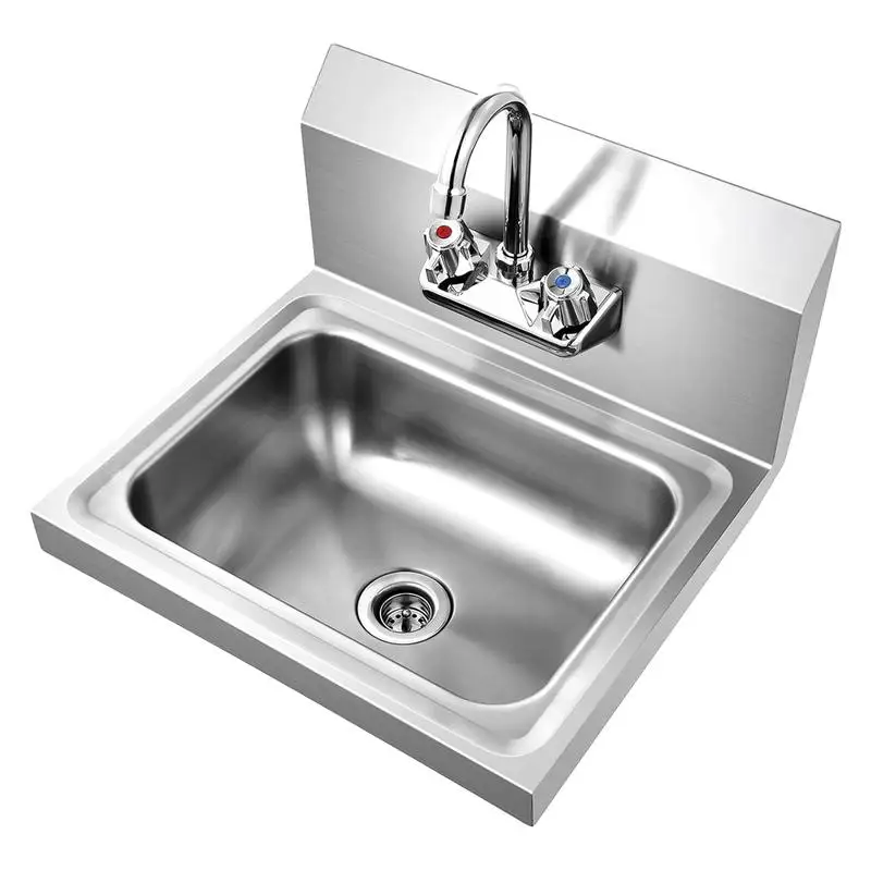 

17" x 15" Stainless Steel Wall Mounted Hand Sink, NSF Certified, Durable & Easy Installation, Commercial Grade, Perfect for