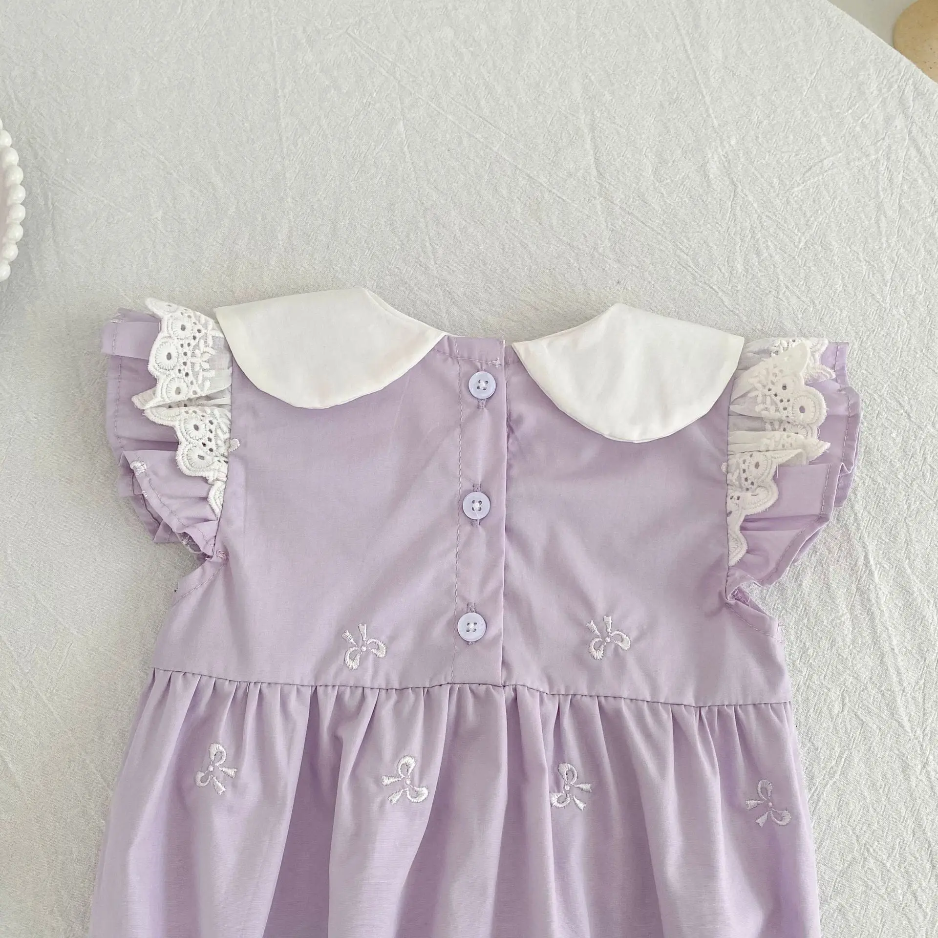 2026 Neuer Sommer Neugeborenen 0-24M Säugling Baby Mädchen Strampler Baby Mädchen Kleidung Flatterärmel Baumwolle Bedruckte Baby Mädchen Strampler – Detail 29