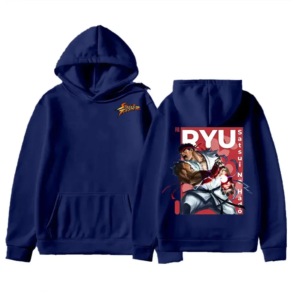Ryu לוחם רחוב חיוני קפוצ 'ון של גברים סווטשירט מטורף שרוול ארוך סתיו של היפסטר רופא בגדים