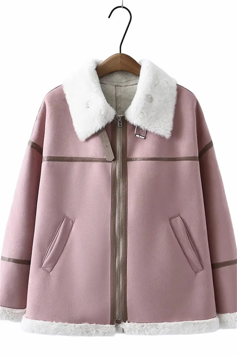 2024 Korean Large Size Lamb Wool Jacket Lapel Thickened Designer Fur Integrated Coat Autumn and Winter Outerwear Z4509