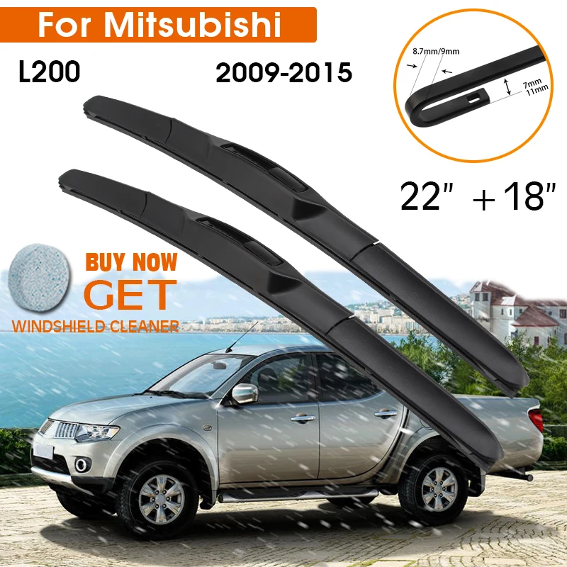 Car Wiper Blade For Mitsubishi L200 2009-2015 Windshield Rubber Silicon Refill Front Window Wiper 22"+18" LHD RHD Accessories