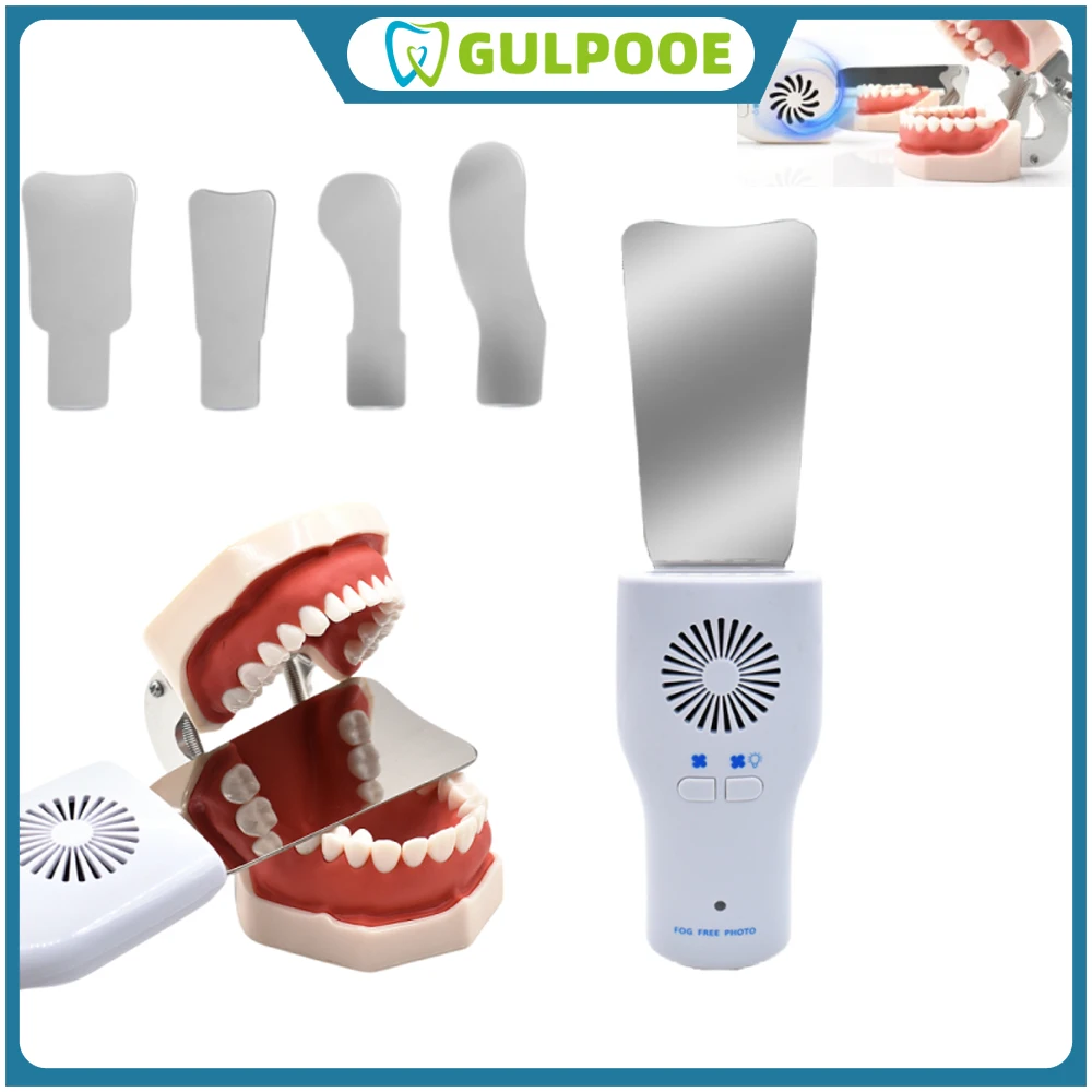 

GULPOOE Dental Oral Photography Anti Fog Mirrors Stainless Steel Kit Double Side Occlusal Orthodontic Reflector Dental Tool