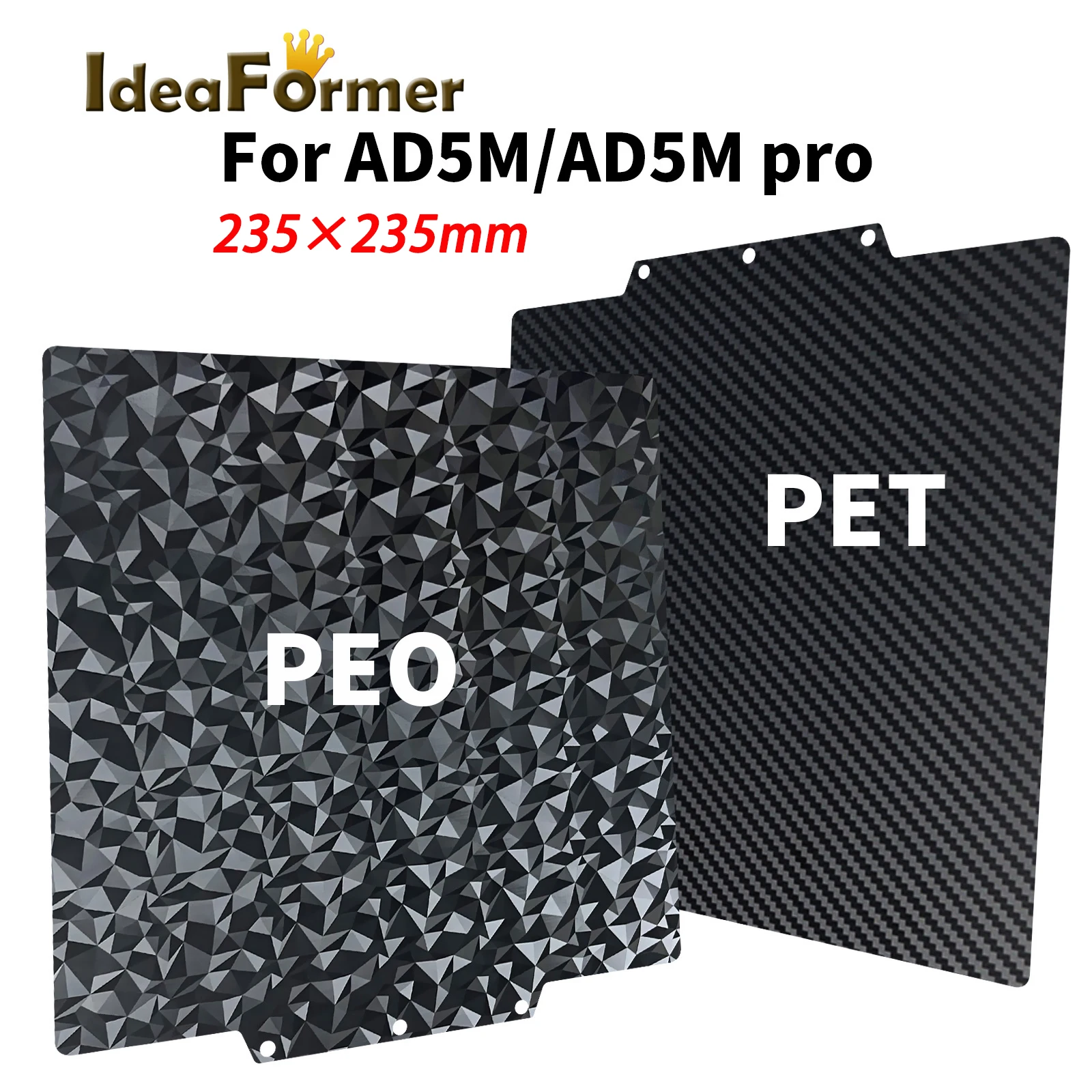 

Для AD5M/AD5M pro 235x235 мм гладкая сборная пластина для домашних животных Peo лист пружинная сталь двойная 3D-печать алмазная пластина