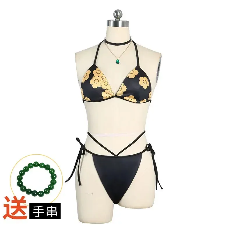 Anime My Dress Up Darling Cosplay Kitagawa Marin traje de baño Sexy Halter cuello Bikinis conjunto verano playa fiesta traje de baño Halloween