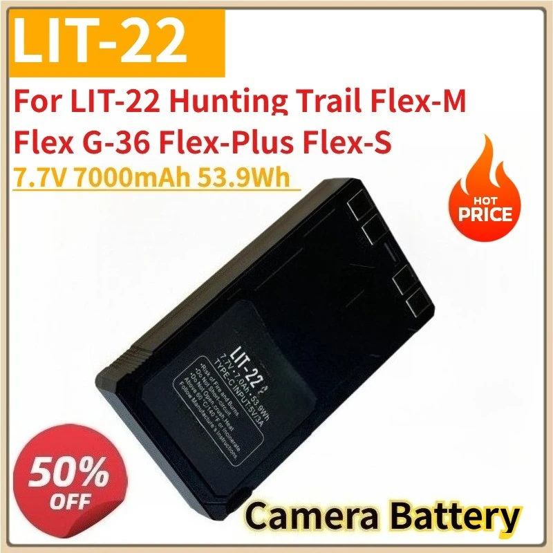 

New Replacement Camera Battery LIT-22 7.7V 7000mAh 53.9Wh for LIT-22 Hunting Trail Flex-M Flex G-36 Flex-Plus Flex-S