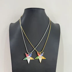 5pcs New Large Edition Gold and Silver Five-pointed Star Pendant OES Necklace