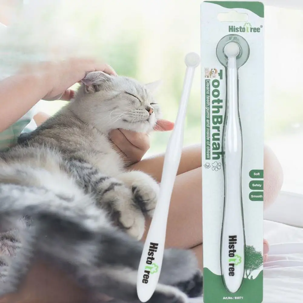 

Plastic/PBT Round Head Pet Toothbrush Soft White/Yellow/Blue/Green Cat Soft Toothbrush Round Head Pet Oral Cleaning Toothbrush