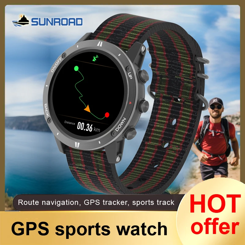 

Sunroad GPS Sports Watch Men Women Waterproof Run Swim Climb Compass Triathlon Electronic Wrist Watch Reloj Hombre