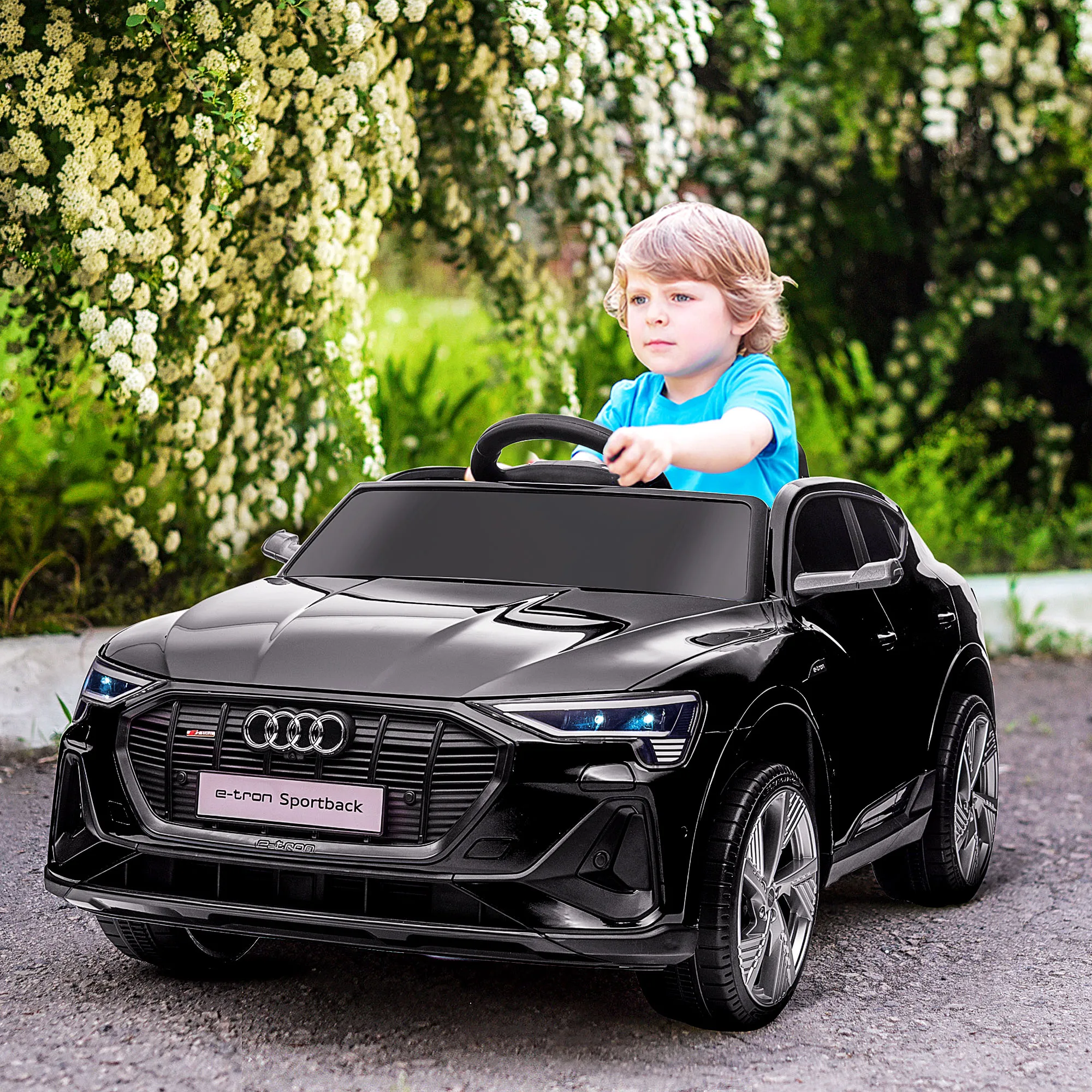 Homcom Elektroauto für Kinder Audi E-Tron Geschwindigkeit 3-5 km/h schwarz