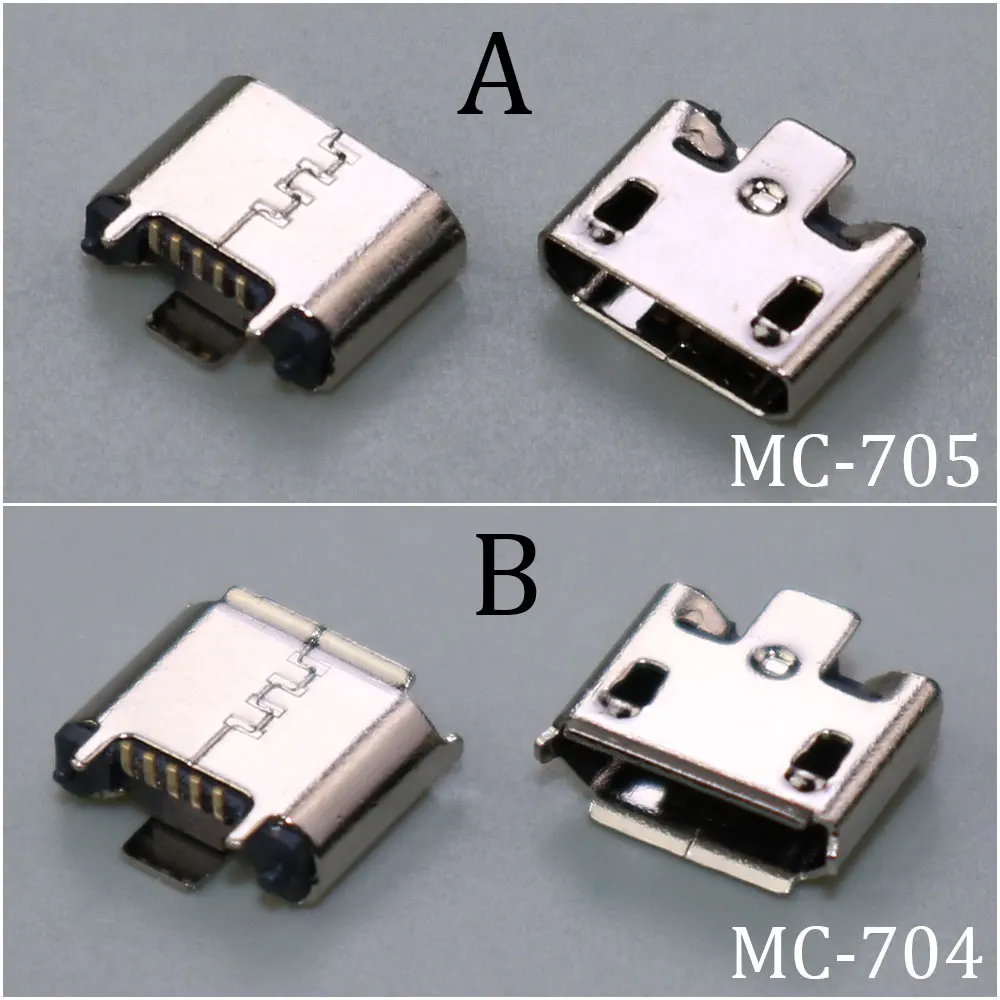 2-100PCS MICRO USB Socket 5Pin Vertical Patch Curling Vertical SMT Female Seat 180 Degree Vertical Paste Charging Interface