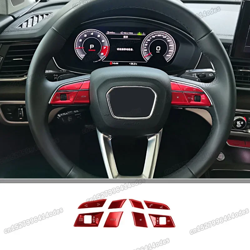 car steering wheel button sticker trims for audi q5 q3 q7 a3 a5 a4 2019 2020 2021 2022 2023 accessories q8 sq8 sq7 rs  s3 s4 s5