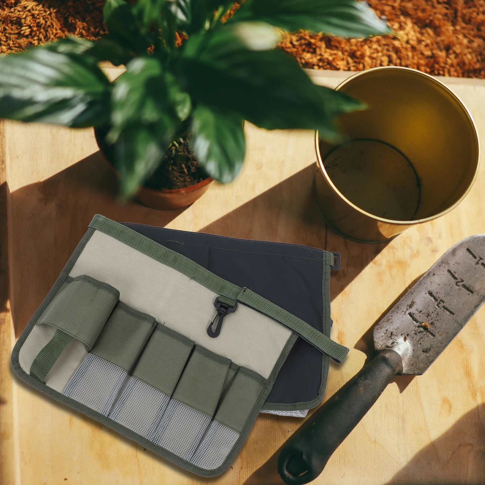 

Gardening Kit Bucket Tool Bag Storage Organizer Portable Tools Pouch Oxford Cloth Ample Space Lightweight Simple Use Tool