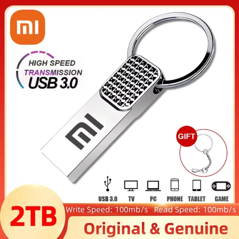 Xiaomi Flash Drive 3.0 2TB, adaptor TYPE-C logam kecepatan tinggi 1TB 128GB tahan air Memoria