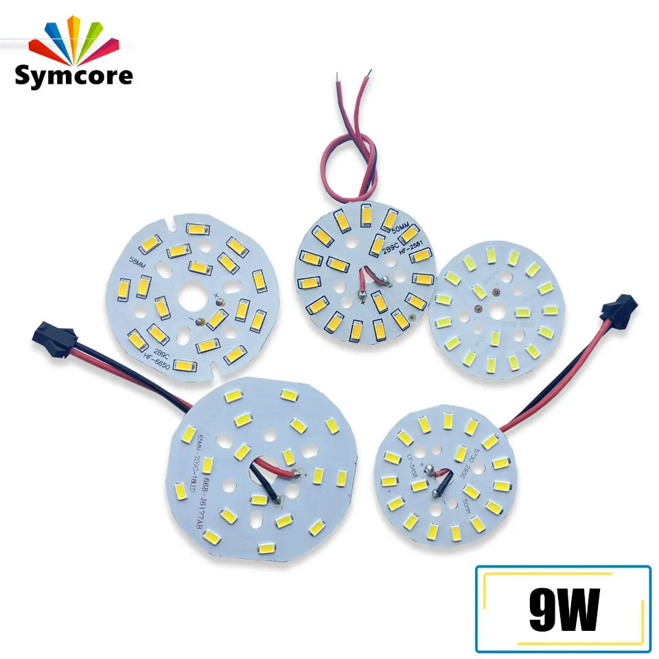 9W 50mm 58mm 65mm LED Chip Lamp Beads SMD 5730 Beads Kit LED Diode Round Light Source LED Bulb Spotlight Emitter