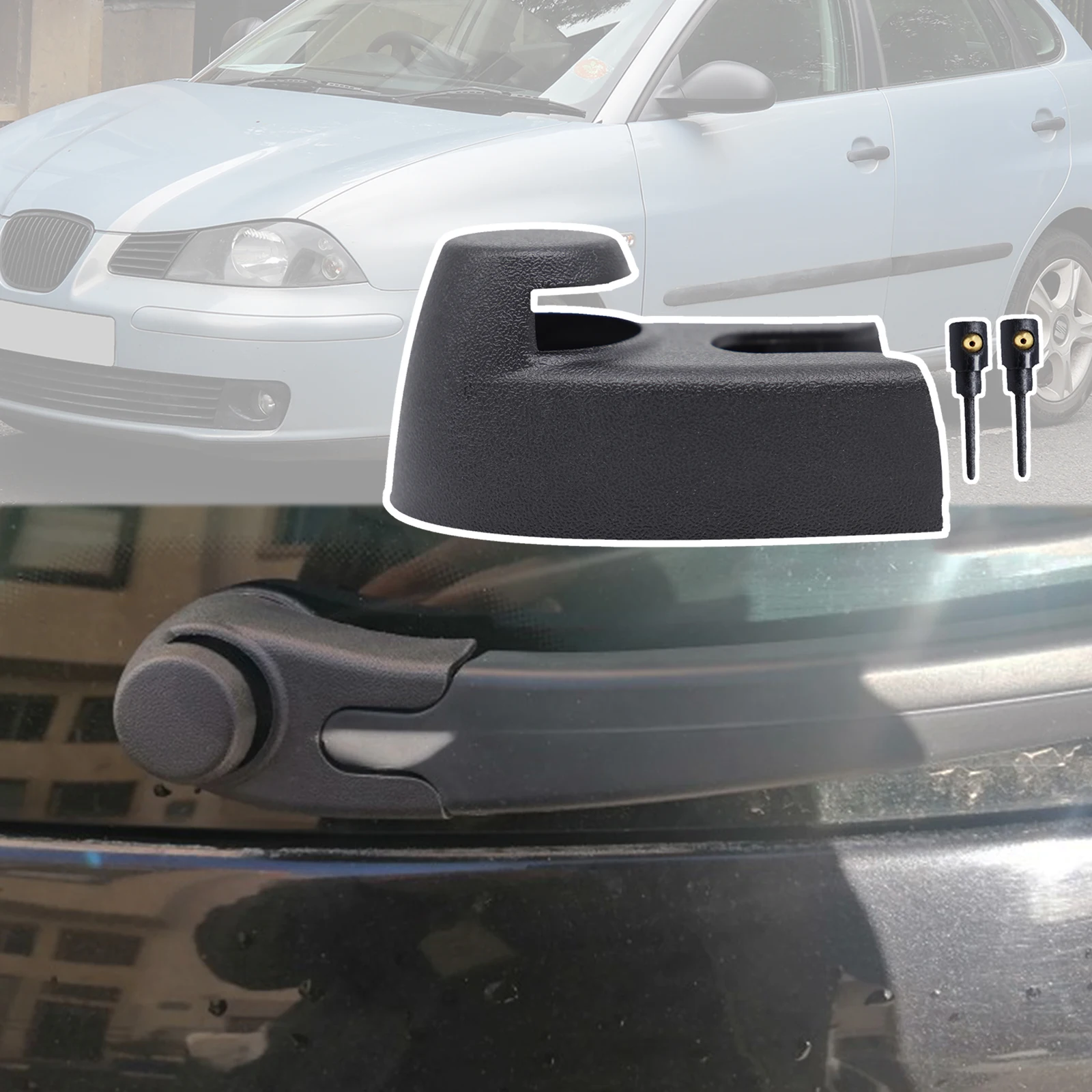 For Seat Ibiza 6J 6L 2006 - 2012 Car Rear Windscreen Windshield Washer Jet Wiper Arm Nozzle Rocker Bolt Cap Cover Replacement