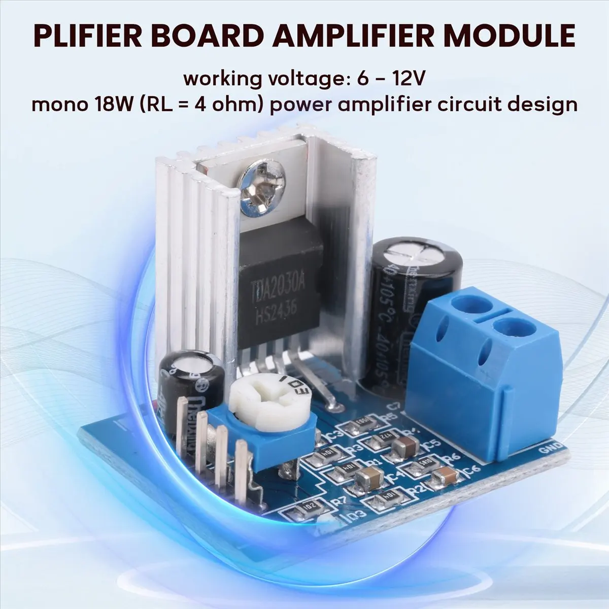 #25N Consumer Electronics,TDA2030A DIY Power Amplifier Module Audio Power Amplifier Module (Blue)