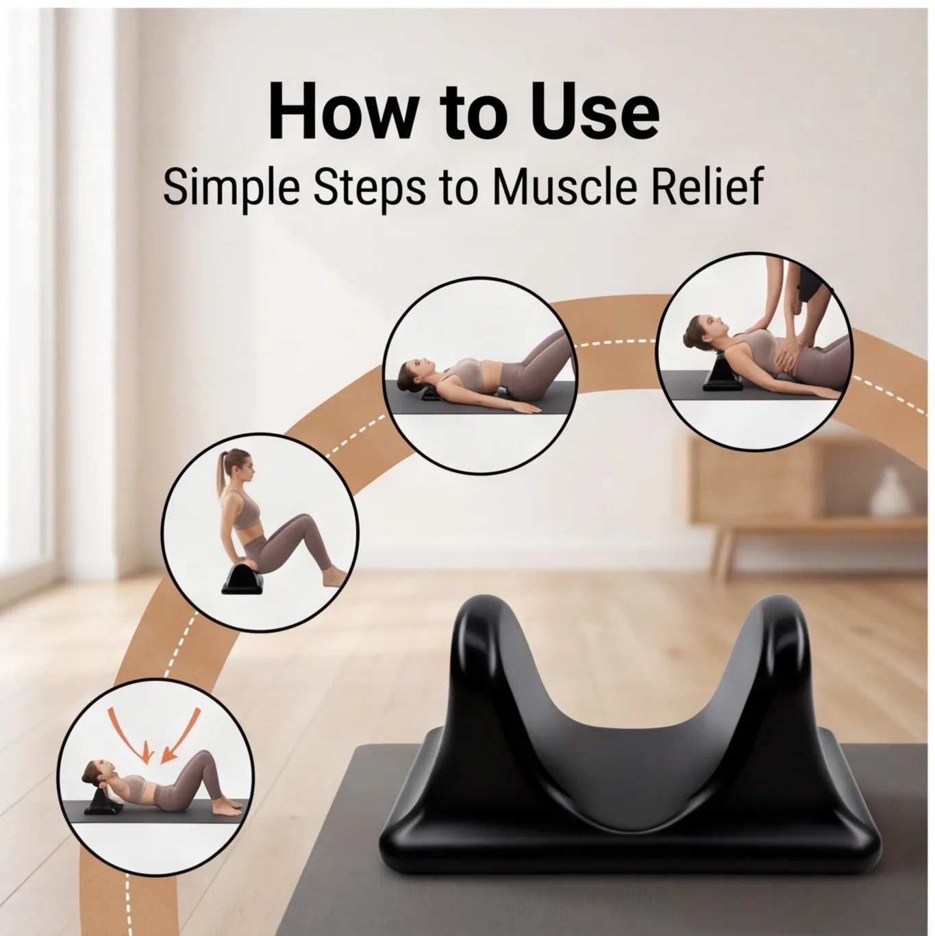 Deep Tissue Massage Tool for Psoas Muscle – Use on Hamstring, Thigh, Back & Calf Areas