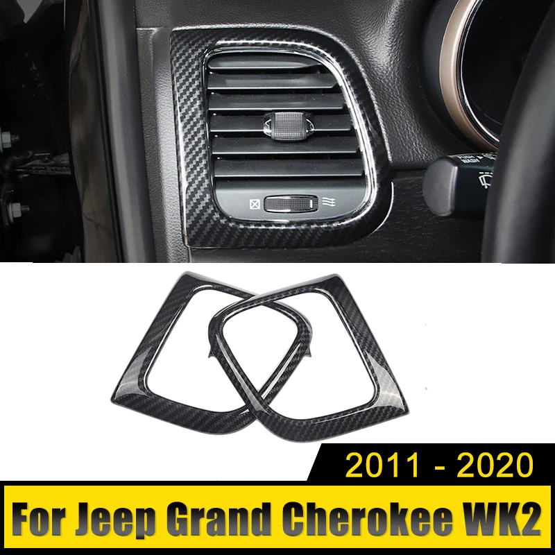 For Jeep Grand Cherokee WK2 2011-2013 2014 2015 2016 2017 2018 2019 2020 Car Air Condition Vent Cover Trim Outlet Frame Stickers