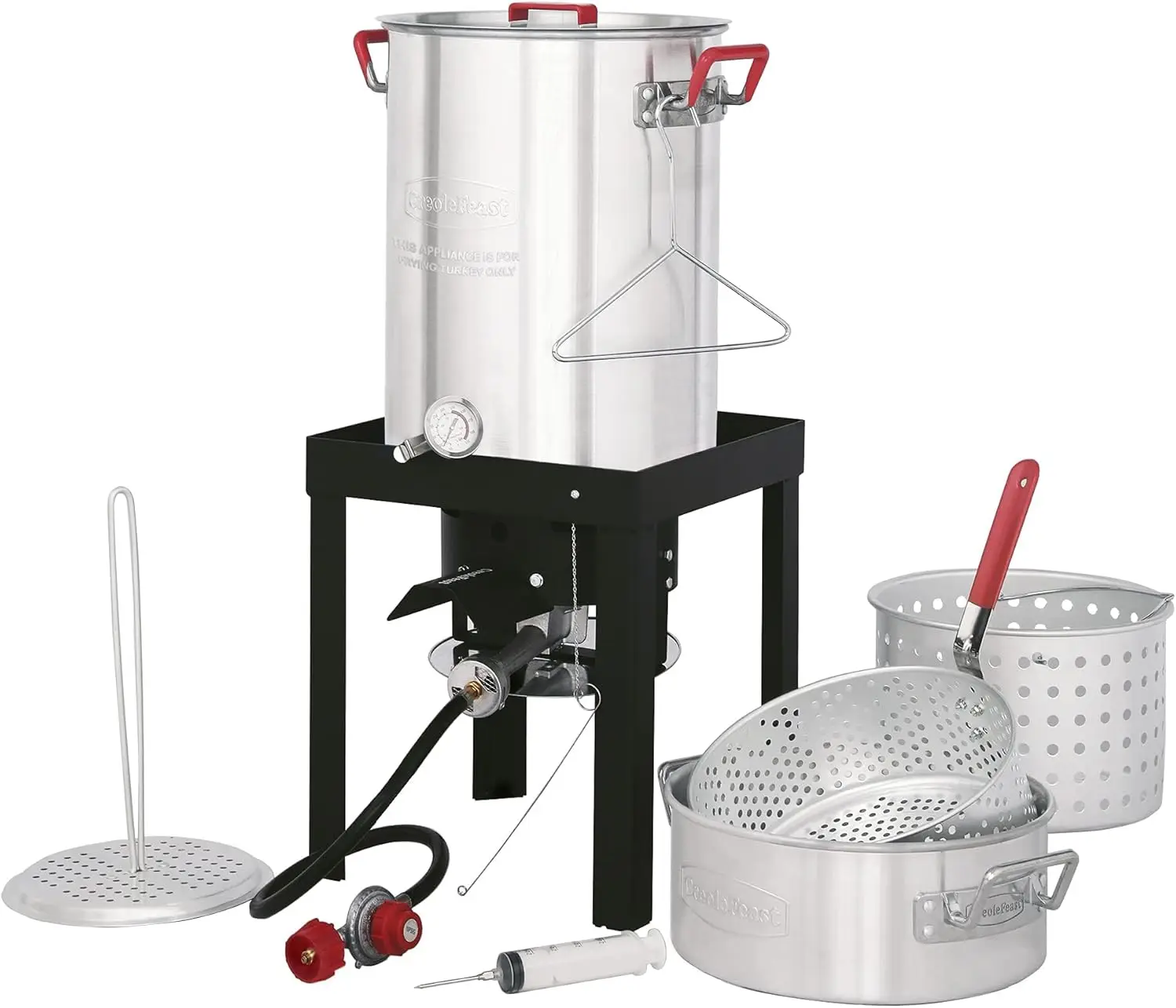 

TFS3010 Propane 30 Qt. Turkey and 10 Qt. Fish Fryer Boiler Steamer Set, 50,000 BTU Burner, Ideal for Outdoor Cooking
