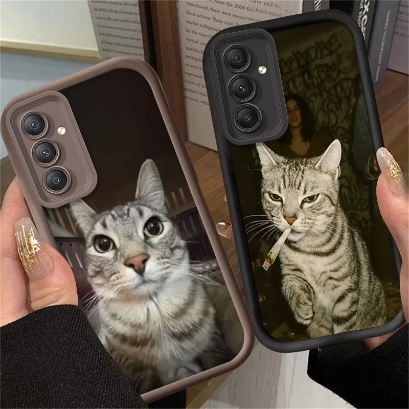 Trendy Cat Smoking Phone Case for Samsung Galaxy A54 A05 A05S A34 A24 A14 A53 A33 A23 A13 A52 A52S A32 A22 A12 A71 A51 A31 A50 - view 2
