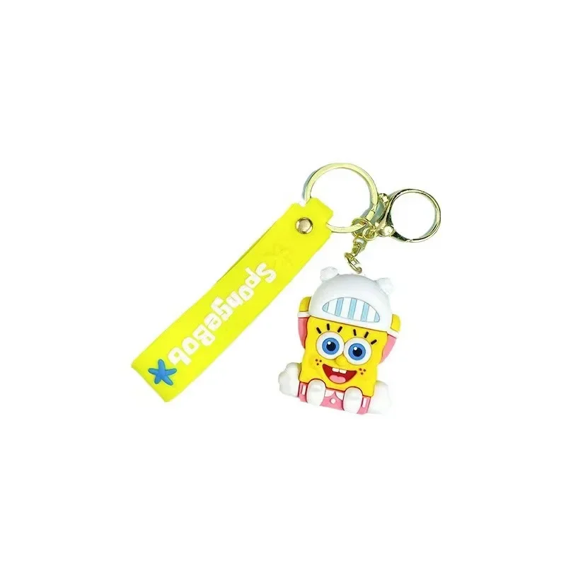 Kawaii SpongeBob Keychain Cute Patrick Star Squidward Tentacles Key Ring Small Doll Pendant Backpack Ornaments Gifts for Friends