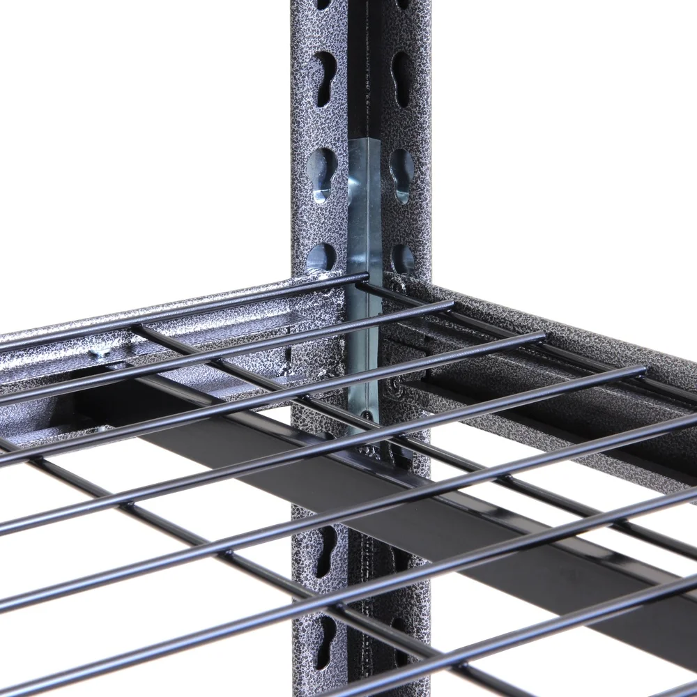 5-Shelf Boltless Rack with Wire Decking Adjustable Shelves 800lbs Capacity Tool-Free Assembly Garage and Workshop Use