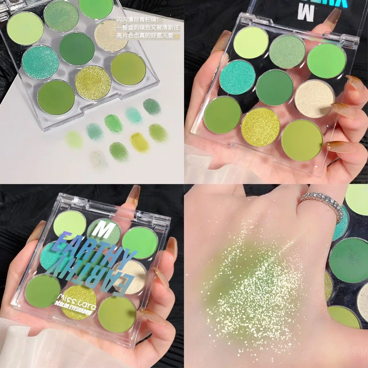 9-Color Diamond Eyeshadow Palette - Intense Sparkle & Matte Pigment, High-Impact Shimmer Glitter Makeup Kit for Party Stage