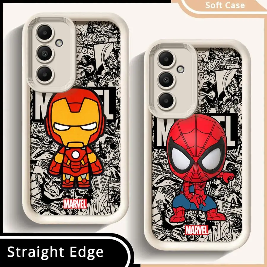 Marvel Ironman Sipiderman Phone Case for Galaxy A12 A13 A14 4G 5G A13 A22 5G A23 4G 5G A24 4G A32 4G 5G A33 5G A34 5G Matte