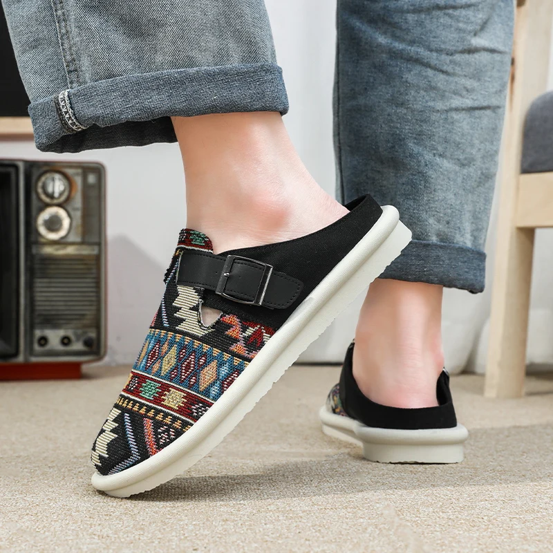 YRZL Men's Slippers Casual Non Slip Summer Wear Resistant Outdoor Beach Shoes Lightweight Comfortable Sandals Big Size 39-47