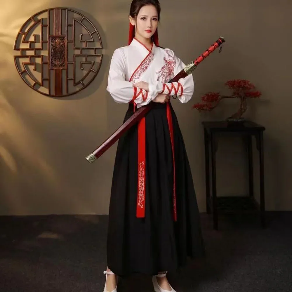 Ancient Woman Tang Kimono Hanfu Dress Embroidery Chinese Style Traditional Cosplay Wushu Dance Costume Clothes Oriental Dresses