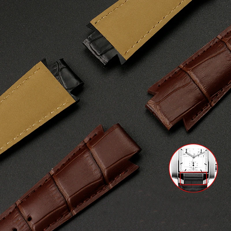 Leather Watch band Accessories For Tissot 1853 T60 Watch Strap T60.1.513 Men Women Cowhide Watch Strap Convex 24×14mm Bracelet